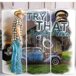 Jason Aldean Try That In A Small Town 20oz Skinny Tumbler Insulated Cup